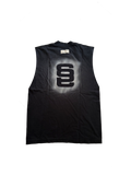 Black Graffiti Stencil Cutoff Tee